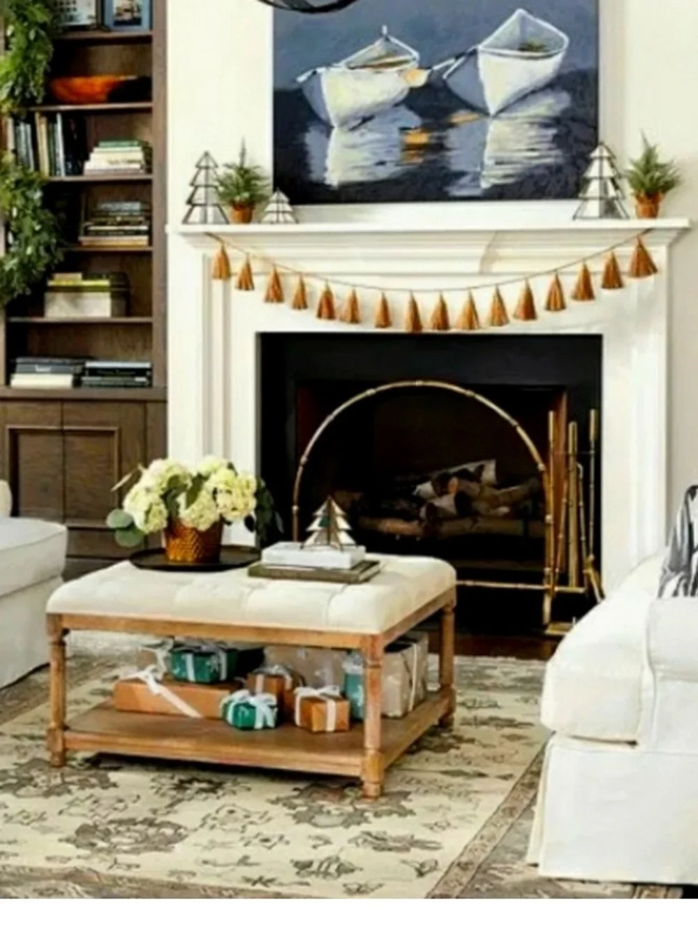 Ballard Designs Oversized Cream Tassel Garland - 6'_6